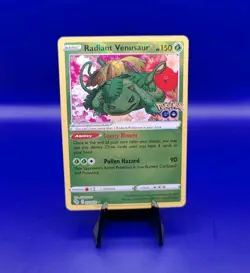 Radiant Venusaur 004/078 Pokemon GO Ultra Rare Holo Set Shiny Pokemon Card TCG - Image 1