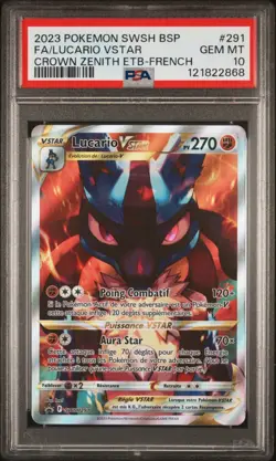 🇫🇷 LUCARIO VSTAR ALTERNATIVE PSA 10 - PROMO SWSH291 FR EB Carte Pokemon 🇫🇷 - Image 2