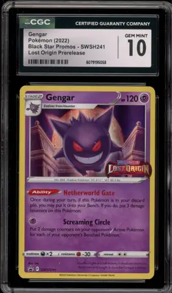 Pokemon Gengar Lost Origin Prerelease Holo Promo SWSH241 CGC 10 Gem Mint - Image 1