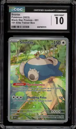Pokemon Snorlax 151 ETB Promo SVP EN 051 CGC 10 Gem Mint - Image 1