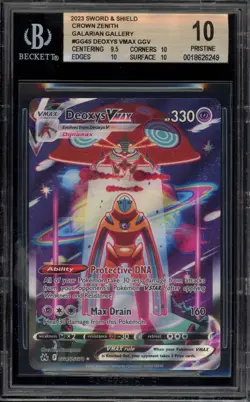 Pokemon Deoxys VMAX Crown Zenith Galarian Gallery Full Art #GG45 BGS 10 Pristine - Image 1