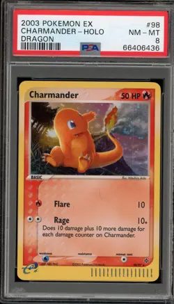 Pokemon Charmander EX Dragon Holo Rare #98 PSA 8 - Image 1