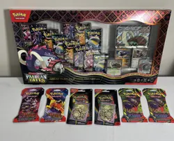 Pokemon Lot of 7 Items as Pictures - S&V Paldean Fates Great Tusk ex PC & More - Image 1
