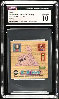 CGC 10 Gem Mint D145 MUK - 1999 AMADA POKEMON JAPANESE SUPER DX GOLD RARE - Image 2