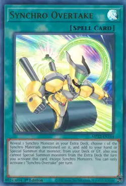 MP22-EN164 Synchro Overtake Ultra Rare 1st Edition Near Mint YuGiOh TCG - Image 1