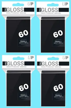 240 Ultra Pro Small Black Gloss Card Sleeves Deck Protector Yugioh Game tcg - Image 1