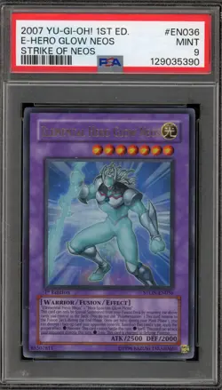 Yu-Gi-Oh! Elemental Hero Glow Neos Strike of Neos 1st Ed STON-EN036 PSA 9 - Image 1