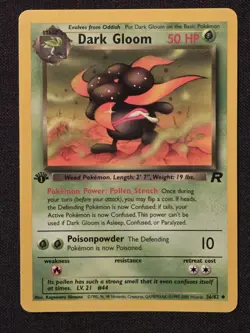 Pokemon Cards: Team Rocket 1st Edition Uncommon: Dark Gloom 36/82 Near Mint - Image 1