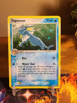 Pokemon TCG Vaporeon Holo Rare Card Pop Series 3 English, 6/17, MP Condition - Image 1