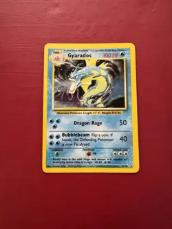 Gyarados 6/102 Holo Rare Base Set Unlimited Pokemon Card HP No Creases - Image 1