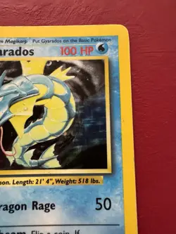Gyarados 6/102 Holo Rare Base Set Unlimited Pokemon Card HP No Creases - Image 3