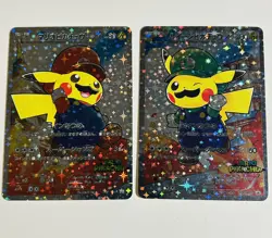 Pokemon Super Mario Bros Anime Waifu Sexy Doujin ACG DIY Trainer Art card 2 Pcs - Image 1