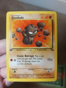 1999 POKEMON FOSSIL SET 1ST EDITION GEODUDE CARD 47/62 - Image 1
