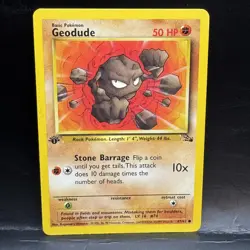 Geodude 47/62 1st Edition Fossil Pokemon Card MP - Image 1