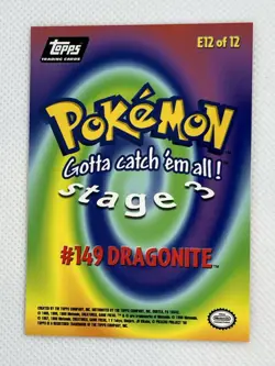 Pokemon Movie Card Dragonite #149 E12 of 12 | Topps 1999 Blue Logo LP - Image 2