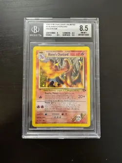 Blaine’s Charizard 2/132 Holo Rare Gym Challenge Pokemon Card Corrected BGS 8.5 - Image 1