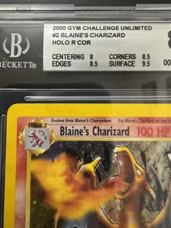 Blaine’s Charizard 2/132 Holo Rare Gym Challenge Pokemon Card Corrected BGS 8.5 - Image 2