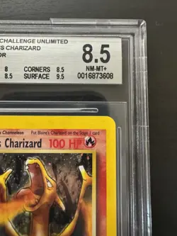 Blaine’s Charizard 2/132 Holo Rare Gym Challenge Pokemon Card Corrected BGS 8.5 - Image 3