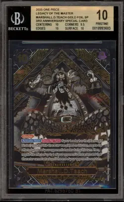 One Piece CCG Marshall.D.Teach 3rd Anniversary Special Card Gold OP09-093 BGS 10 - Image 1