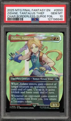 Magic MTG Zidane, Tantalus Thief FF CHAR Borderless Surge Foil #0550 PSA 10 - Image 1