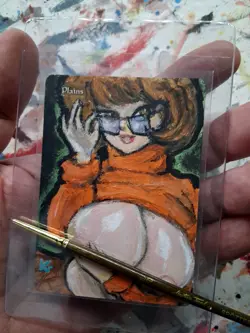 Altered MtG Hand Painted Plains One Of A Kind Anime Velma - Image 2