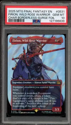 Magic MTG Firion, Wild Rose Warrior FF CHAR Borderless Surge Foil #0531 PSA 10 - Image 1