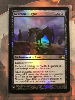 MTG Necrotic Plague FOIL Core Set 2011 M11 107/249 NM - Image 1