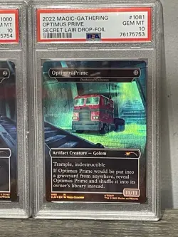 Sequential PSA 10 Secret Lair Transformers Optimus Prime - Megatron - Allspark - Image 4
