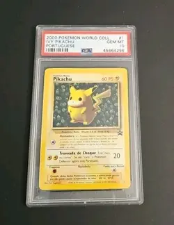 2000 Pokemon World Collection Ivy Pikachu Portuguese PSA 10 Gem Mint - Image 1