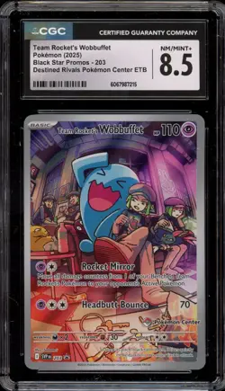 Pokemon Center Stamp Promo Rocket's Wobbuffet Destined Rivals ETB #203 CGC 8.5 - Image 1