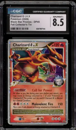 Pokemon Charizard G Lv.X Fall Collector's Tin Black Star Holo Promo DP45 CGC 8.5 - Image 1