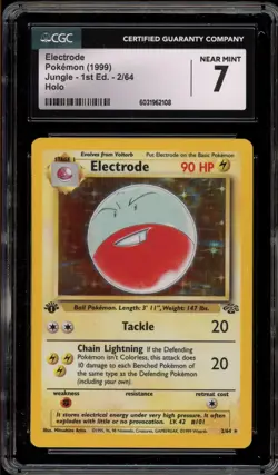 Pokemon Electrode Jungle 1st Edition Holo Rare #2 CGC 7 - Image 1
