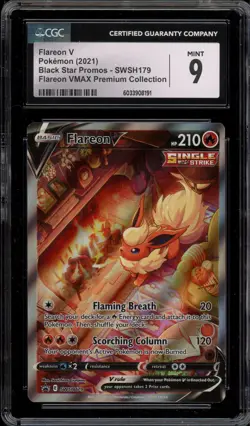 Pokemon Flareon V VMAX Premium Coll. Full Alt Art Promo SWSH179 CGC 9 Mint - Image 1