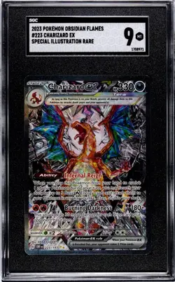 2023 Pokemon Obsidian Flames #223 Charizard EX Special Illustration Rare SGC 9 - Image 1
