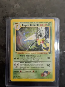 Koga’s Beedrill 9/132 Pokemon TCG Gym Challenge 1st Edition Holo WOTC HP - Image 1