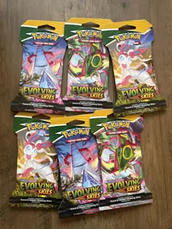 Pokemon Evolving Skies TCG Sleeved Booster Pack Brand New Factory Sealed - Image 1