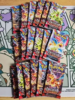 Pokemon TCG: Scarlet & Violet OBSIDIAN FLAMES 18 Sealed Booster Packs SV03 - Image 1