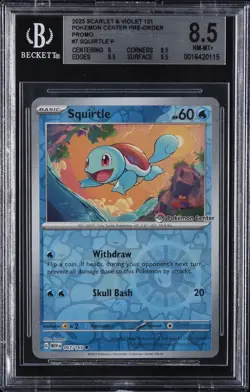 2023 POKEMON SCARLET & VIOLET 151 POKEMON CENTER PRE-ORDER #7 SQUIRTLE BGS 8.5 - Image 1