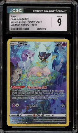 Pokemon Mew Crown Zenith Galarian Gallery Full Art #GG10 CGC 9 Mint - Image 1