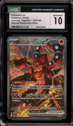 Pokemon Volcanion ex Journey Together Special Illustration Rare #182 CGC 10 - Image 1