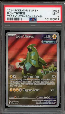 Pokemon Center Stamp Promo Iron Thorns Iron Leaves ETB SVP EN 098 PSA 9 - Image 1