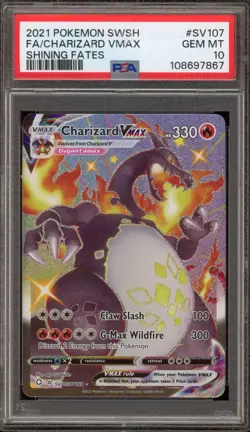 Pokemon Charizard VMAX Shining Fates Full Art #SV107 PSA 10 Gem Mint - Image 1
