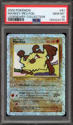 Pokemon Mankey Legendary Coll. Reverse Holo #81 PSA 10 Gem Mint - Image 1