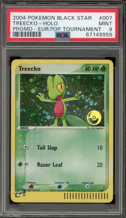 Pokemon Treecko European POP Tournament Black Star Holo Promo #007 PSA 9 Mint - Image 1