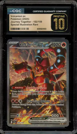 Pokemon Volcanion ex Journey Together Illustration Rare #182 CGC 10 Pristine - Image 1