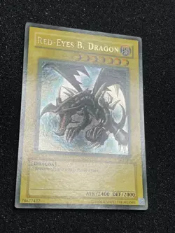 Yugioh Red Eyes Black Dragon SDJ-001 Faded Misprint Unlimited NM - Image 3