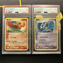 PSA 5 Ho-Oh 1/17 & Lugia 2/17 -Graded Pokemon Cards- Pop Series 5 HOLO BLEED - Image 2