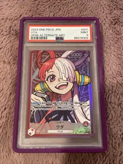 PSA 9 Uta OP06-001 Leader Parallel Wings of Captain ONE PIECE Card Japanese - Image 1