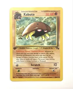 Kabuto 50/62 First 1st Edition Fossil Pokemon Common Card LP+ Light Play Plus - Image 1