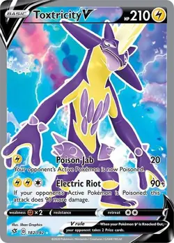 Pokemon Card TCG - Toxtricity 182 Full Art Ultra Rare Rebel Clash Near Mint - Image 1